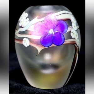 Signed and Dated - Zellique Vintage Studio Art Glass Bottle / Vase